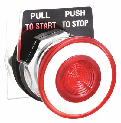 SCHNEIDER Mushroom Head Push Button: Red, 30 mm Mounting Size, Metallic - Mushroom-Head Push-Button Operators