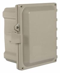 WIEGMANN Enclosure: Polycarbonate, 24 in x 24 in x 10 in, NEMA 1/12/3R/4/4X, Solid Cover, Hinged (MPN HW-P242410CHQR). Key specifications — Brand: WIEGMANN; Closure Method: Padlock Hasp; Enclosure Material: Polycarbonate; Knockouts: Not Included.