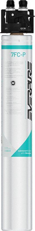 EVERPURE Water Filtration System: 0.5 micron, 1.7 gpm, Push Connect, 22 1/2 in Overall Ht, Carbon (MPN EV929840-75). Key specifications — Brand: EVERPURE; Reduces: PFOA/PFOS; Filter Media: Carbon.