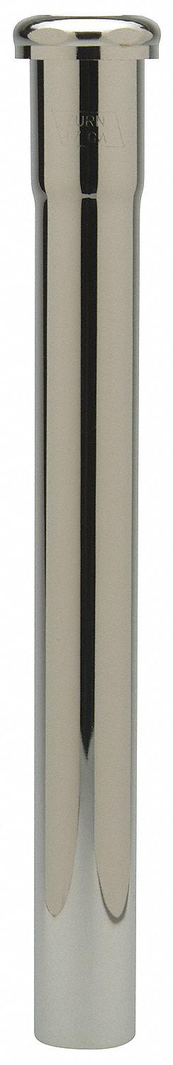 ZURN Extension: Brass, Chrome, Silver, 1 1/4 in Nominal Pipe Size, 12 in Overall Lg - Drain Length Extensions