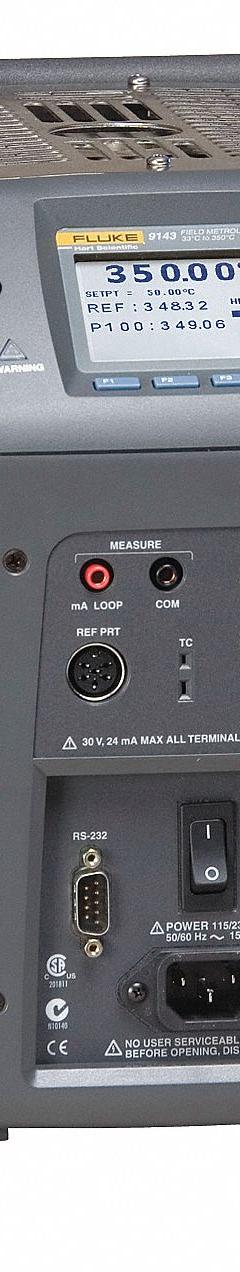 FLUKE Drywell: 91°F to 662°F /33°C to 350°C, 91°F to 662°F /33°C to 350°C, Adj Set Point (MPN 9143-C-156). Key specifications — For Stem Diameter: (4) 1/4 in; Brand: FLUKE; Stability: +/-0.02°C at 200°C.