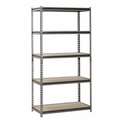 SANDUSKY Bulk Storage Rack: Medium-Duty, 36 in x 18 in, 72 in Overall Ht, 5 Shelves - Medium-Duty Particleboard Decking Split-Post Boltless Shelving