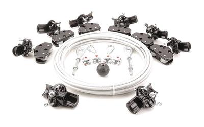 Dayton Festoon System Kit: Wire Rope, 40 ft – 40 ft, 54 ft Min Cable/Hose Required - Wire Rope Festoon Kits