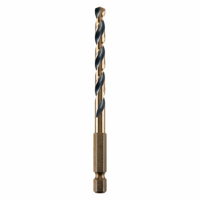 DEWALT Hex Shank Drill Bit: 3/16", 135° Split Point, Black & Gold HSS - Dewalt Impact Ready Drill Bits