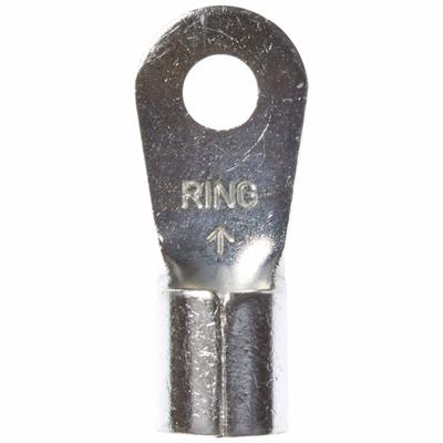 3M Ring Terminal: Bare, #10 Stud Size, 6 AWG to 6 AWG Wire Sizes, 1,000 V - Non-Insulated Ring Terminals