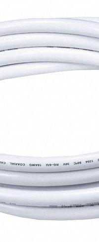MONOPRICE Coaxial Cable: RG-6/UL, 18 AWG Conductor Gauge, 10 ft Cable Lg (MPN 6315). Key specifications — Shielding Material: Aluminum-Mylar.