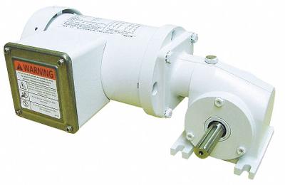 Dayton Gearmotor: Right Angle, Single Output Shaft, PSC, TEFC, 340 RPM, 23 in-lb Max Torque - Right Angle Shaft Washdown-Duty AC Gearmotors