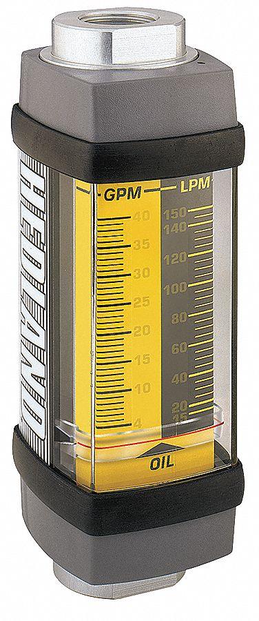 HEDLAND Mechanical Flowmeter: Petroleum Fluid Meter, Scale, Variable Area, Inline - Inline Flowmeters for Oils