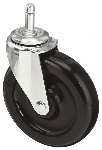 APPROVED VENDOR Stem Caster: Swivel, No Brake, 5 in Wheel Dia., 1 1/4 in Wheel Wd, Polyolefin - General Purpose Friction-Ring Stem Casters