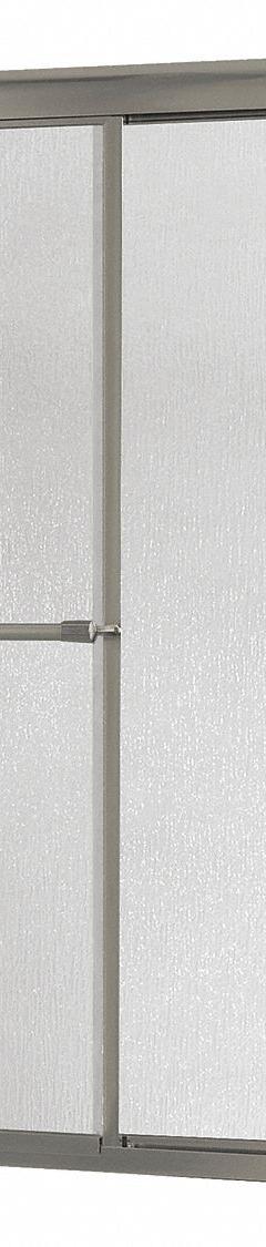 FOREMOST Tub Door: Framed, 58 in Overall Ht, Rain Tempered Glass, 3/16 in Glass Thick (MPN TDST6058-RN-BN). Key specifications — Brand: FOREMOST; Door Frame Finish: Brushed Nickel.