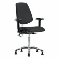 ESD Task Chair: Vinyl, Arms Included, Ht Range 21 1/2 in to 29 in, 18 1/2 in Seat Wd, 17 in Seat Dp (MPN BR-ESD-VMBCH-MB-CR-T0-A1-NF-EG-ESDBLK). Key specifications — Foot Support: No; Back Tilt Backward: 13.5°; Back Tilt Forward: 10.5°; Base Material: Aluminum; Brand: APPROVED VENDOR; Product Type: ESD Task Chair; ESD-Safe: ESD-Safe.