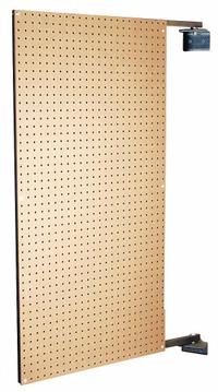 XTRAWALL Pegboard Swing Panel: Round, 1/4 in Peg Hole Size, 48 in x 24 in x 1 1/2 in, Steel/HDF (MPN B1). Key specifications — Material: Steel/HDF; Finish: Powder Coated; Peg Hole Shape: Round; Includes: Wall Brackets; Color: Brown; Brand: XTRAWALL.