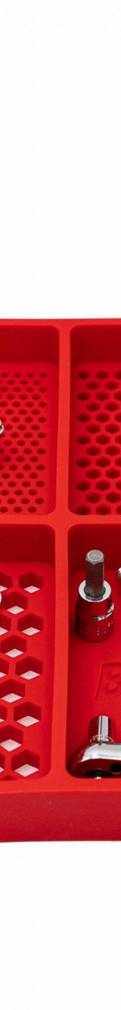 BOLTSTER Silicone Fastener Organizer: Red, 12 in Overall Wd, 15 in Overall Lg, Silicone (MPN BTS-100003R). Key specifications — Material: Silicone; Brand: BOLTSTER; Color: Red; Product Type: Tool Tray.