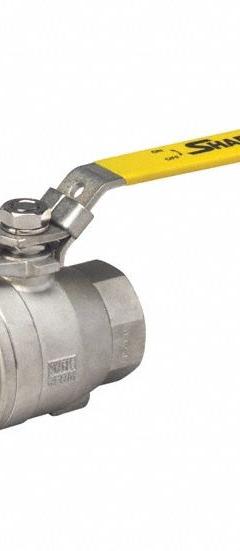 SHARPE Manual Two-Way Ball Valve: 1 in, Carbon Steel, Straight, FNPT x FNPT, Full Port Ball Port (MPN 4353009920). Key specifications — Brand: SHARPE; Handle: Locking Lever.