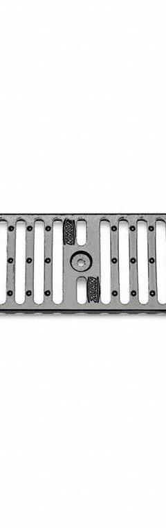 ZURN Grate: C, Rectangular, Slotted, 5 3/8 in Overall Wd, 20 in Overall Lg, 7/8 in Overall Ht, Iron (MPN P6-DGC). Key specifications — Color: Gray; Brand: ZURN; Finish: Unfinished; Grate Surface Type: Slotted.