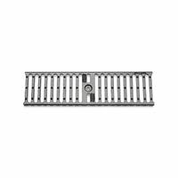 ZURN Grate: C, Rectangular, Slotted, 5 3/8 in Overall Wd, 20 in Overall Lg, 7/8 in Overall Ht, Iron (MPN P6-DGC). Key specifications — Color: Gray; Brand: ZURN; Finish: Unfinished; Grate Surface Type: Slotted.