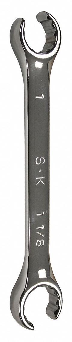 SK PROFESSIONAL TOOLS Flare Nut Wrench: Carbon Alloy Steel, Chrome, 1 in_1 1/8 in Head Size (MPN F3236). Key specifications — attr309723: No; attr309730: Chrome; attr309729: Carbon Alloy Steel; attr324937: SK PROFESSIONAL TOOLS.