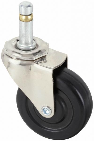 APPROVED VENDOR Stem Caster: Swivel, No Brake, 2 1/2 in Wheel Dia., 7/8 in Wheel Wd, Rubber - Friction-Ring Stem Casters for Furniture & Office Equipment