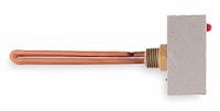 VULCAN Autmomatic Bushing Immersion Heater: 1 Phase, 120V AC, 1,500 W Watt, 1 in NPT, 41 W/sq in (MPN WTP910A). Key specifications — Watt Density: 41 W/sq in; Screw Plug Material: Brass; Sheath Material: Copper; Brand: VULCAN; Control Range: 110° to 190°F.