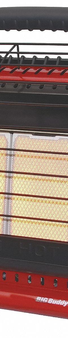 MR. HEATER Portable Gas Tabletop Heater: 18,000 BtuH Heating Capacity Output, 450 sq ft Heating Area (MPN MH18B-F274806). Key specifications — Housing Color: Red; Body Shape: Rectangular; Brand: MR. HEATER; Overall Dimensions - H x W x D: 19 in x 11-7/8 in x 17-1/2 in.