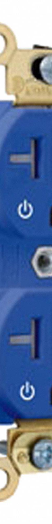 LEVITON Single Receptacle/Outlet: Duplex, 5-20, Blue, 125V AC, 20 A, 2 Pole / 3 Wire (MPN 5362-2PB)