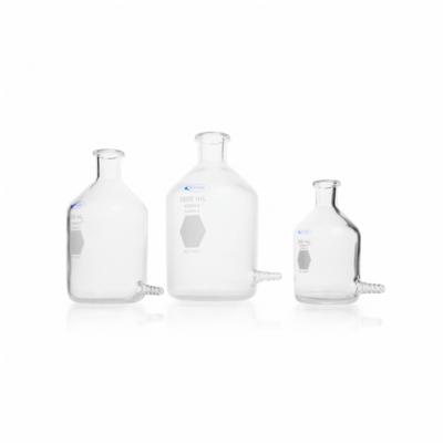 KIMBLE Reservoir Bottle: 250 mL, 132 mm, Colorless, Narrow Mouth Size - Glass Reservoir Lab Bottles with Bottom Outlet