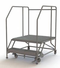 TRI-ARC Mobile Work Platform: 1.7 ft Platform Ht - Max, 36 in x 35 in, Steel, 800 lb Load Capacity (MPN WLWP123636SL). Key specifications — Mobility: Rolling; Brand: TRI-ARC; Color: Gray; Height Adjustability: Fixed Height; Includes Handrails: Handrails Included; Locking Mechanism: Foot-Activated Step Lock; Handrails: Includes Handrails.