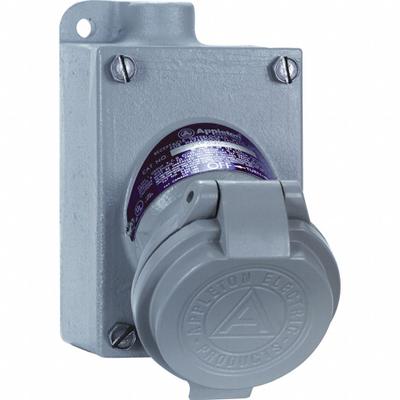 APPLETON ELECTRIC Pin and Sleeve Receptacle: Gray, 125 to 250V AC/18V DC, Single Phase, 20 A - Hazardous Location Receptacles