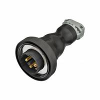 HUBBELL Pin and Sleeve Plug: Black, 125V AC/277V AC/347V AC, Single Phase, 60 A, 2 Pole, 3 Wire (MPN HBLBA3MN). Key specifications — Brand: HUBBELL.