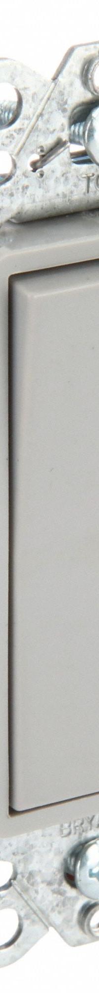 BRYANT Wall Switch: Rocker Switch, 3-Way, Maintained, Gray, 120/277V AC, 15 A (MPN 9803GRY). Key specifications — Illuminated: No; Voltage Rating: 120/277V AC.