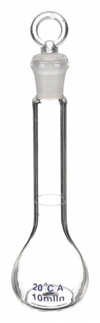 APPROVED VENDOR Volumetric Flask: 10 mL, Colorless, Conical, 0.02 mL, Includes Closure (MPN 5YHZ4). Key specifications — Shape: Conical; Tolerance: 0.02 mL; Body Color: Colorless; Brand: APPROVED VENDOR; Compatible with Stopper Size: 10/13.