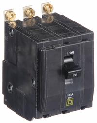 SQUARE D Miniature Circuit Breaker: 20 A, 240V AC, Three Phase, 10kA at 240V AC, 3 Poles (MPN QOB320HID). Key specifications — Phase: Three; Amps: 20 A; AC Voltage Rating: 240V AC; Max. AIR Rating: 10kA at 240V AC; For Use With: Square D NQOD Panelboards; Brand: SQUARE D.