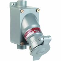 HUBBELL Pin and Sleeve Receptacle: Gray, 115/230V AC, Single Phase, 20 A, 3 Pole, 2 Wire (MPN KRS-218-320). Key specifications — Brand: HUBBELL.
