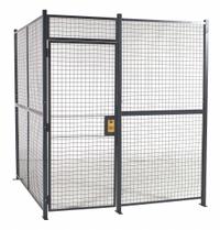 RAPIDWIRE Welded Partition Cage: 10 ft W x 10 ft D 8 ft H, Gray, 3 Sides, Powder-Coated (MPN 810103W). Key specifications — attr1283235: Yes; attr1283272: RAPIDWIRE; attr1283267: Welded; attr1283268: Complete Wire Security Cages; attr1283246: Keyed Different Cylinder; attr1283240: In; attr1283243: Yes; attr1283254: No.