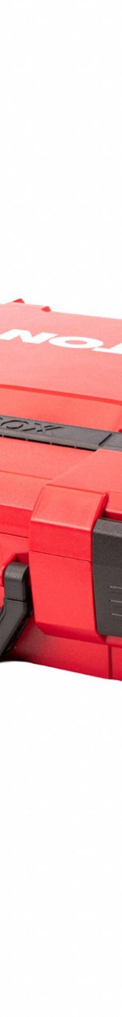 TEKTON Modular Tool Box: 17 1/2 in W 4 5/8 in D 14 1/8 in H, Plastic, Red, Hinged Lid (MPN OLB11021). Key specifications — attr1116905: Red; attr1116917: Hinged; attr1116946: TEKTON; attr1116904: Latch.