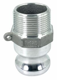 Cam and Groove Adapter: 1 1/4 in Coupling Size, 1 1/4 in Hose Fitting Size, 2 31/32 in Overall Lg (MPN PLE33). Key specifications — Thread Size: 1-1/4 in-11-1/2; Fitting Type: MNPT; Brand: APPROVED VENDOR.