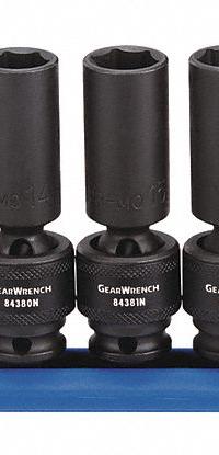 GEARWRENCH Socket Set: 3/8 in Drive Size, 10 mm to 19 mm Socket Size Range, Manganese Phosphate, SAE (MPN 84924N). Key specifications — attr1204251: GEARWRENCH; attr1215453: 3/8 in; attr1215454: 10 mm to 19 mm; attr1224229: Friction.