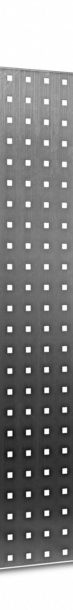 TRITON PRODUCTS Pegboard Panel: Square, 3/8 in Peg Hole Size, 36 in x 18 in x 9/16 in, Silver (MPN LB18-S). Key specifications — Material: Stainless Steel; Finish: Brushed; Peg Hole Shape: Square; Includes: Mounting Hardware; Color: Silver; Brand: TRITON PRODUCTS.