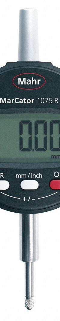 MAHR Digital Indicator: 0 in to 0.5 in /0.001 mm to 12.7 mm, Inch/Metric, 0.015 mm Accuracy, IP52 (MPN 4336020). Key specifications — attr1184065: MAHR; attr1184072: 0.015 mm; attr1184084: 58 mm.