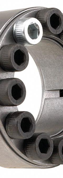 FENNER DRIVES Keyless Bushing: For 2 3/8 in Shaft Dia, 3 33/64 in OD, 0.945 in Wd, Oil Dipped Steel (MPN T402206). Key specifications — System of Measurement: Inch; Keyless Bushing Type: Multi-Screw Locking Assembly; Flange Type: None; Brand: FENNER DRIVES.