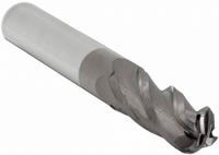 APPROVED VENDOR Ball End Mill: Carbide, TiCN Coated, 4 Flute, 3/8" Mill Dia, 1-1/8" LOC, 3" OAL (MPN 226-001042)