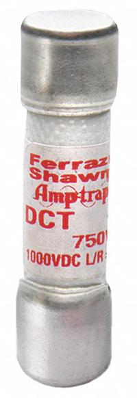Solar Fuse: DCT Series, Fast-Acting, 25 A, 1,000 V DC (MPN DCT25-2). Key specifications — Series: DCT; Brand: MERSEN; Voltage Compatability: AC/DC.