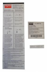 DAYTON Instruction Label: MH3KR7701G. Key specifications — Manufacturer Part Number: MH3KR7701G.