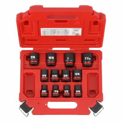 MILWAUKEE Impact Socket Set: 1/2 in Drive Size, Small Set (0-50 pieces) Set Size - SAE Impact Socket Sets