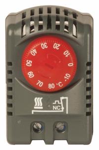 WIEGMANN Thermostat: Heating Only, Celsius, -10°C Temp Setpoint - Min, 80°C Temp Setpoint - Max, Adj (MPN TANC1080C). Key specifications — Mounting Style: DIN Rail; Brand: WIEGMANN; Switch Action: Close on Rise; Temperature Adjustment: Adjustable.