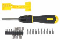 STANLEY Multi-Bit Screwdriver: Stanley, 11 - 20 Tips, 21 Pieces, 20 Bits, Alloy Steel, Single End (MPN 62-574). Key specifications — attr1213245: Slotted: 3/16 in + 5/32 in; attr1213221: Cushion; attr1213219: STANLEY.