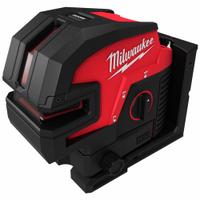 MILWAUKEE Cross Line Laser: 2 Lines and 4 Dots, Green Beam, 0 Planes, +/- 1/8 in @ 33 ft Accuracy (MPN 3624-20). Key specifications — attr935979: M12; attr934757: MILWAUKEE; attr936112: +/- 1/8 in @ 33 ft; attr936114: Electronic Self-Leveling; attr935981: Case.