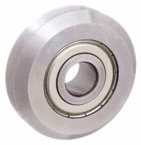PBC LINEAR V-Guide Wheel Bearing: 0.771 in OD, 52100 Steel, For Size 1 V-Guide Rails, VW1. Key specifications — Material: 52100 Steel; Lubrication: Permanently Greased; For Use With: V-Guide Rail; Manufacturer Part Number: VW1; Brand: PBC LINEAR; Size: 1; Bearing Protection: Shielded; For Rail Size: Size 1 V-Guide.