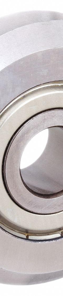 PBC LINEAR V-Guide Wheel Bearing: 0.771 in OD, 52100 Steel, For Size 1 V-Guide Rails, VW1. Key specifications — Material: 52100 Steel; Lubrication: Permanently Greased; For Use With: V-Guide Rail; Manufacturer Part Number: VW1; Brand: PBC LINEAR; Size: 1; Bearing Protection: Shielded; For Rail Size: Size 1 V-Guide.