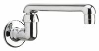 CHICAGO FAUCETS Spout: Spout, Straight, Swivel Spout, Brass, Polished Chrome, 2.2 gpm Flow Rate (MPN 629-S6ABCP). Key specifications — Includes: Mounting Hardware; Product Type: Spout; Spout Style: Swivel; Body Material: Brass; Color/Finish: Polished Chrome; Brand: CHICAGO FAUCETS.